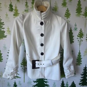 Women's Insight White Belted Jacket